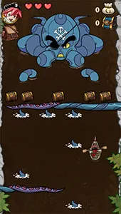 Screenshot: boss fight on the chocolate river