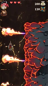Screenshot: the lava world