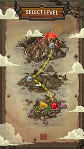 Screenshot: the world map of ChocoHunters